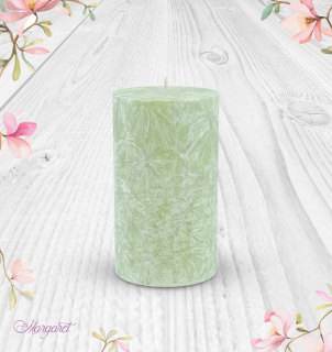 Svíčka Válec 1 (12 cm) – Olivová / Bergamot a Verbena / Květinka